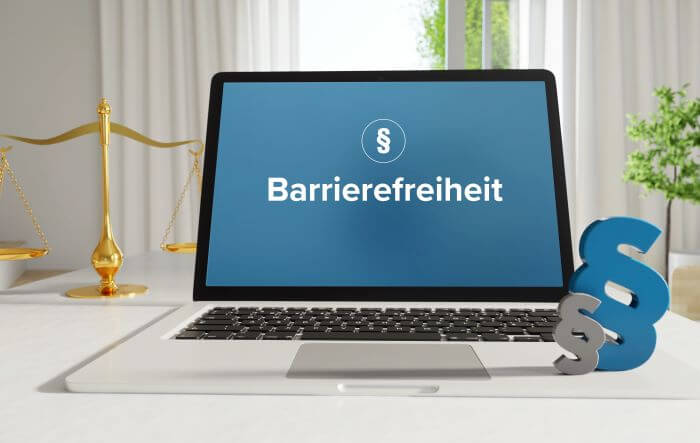 Laptopbildschirm mit Gesetz über barrierefreie Website